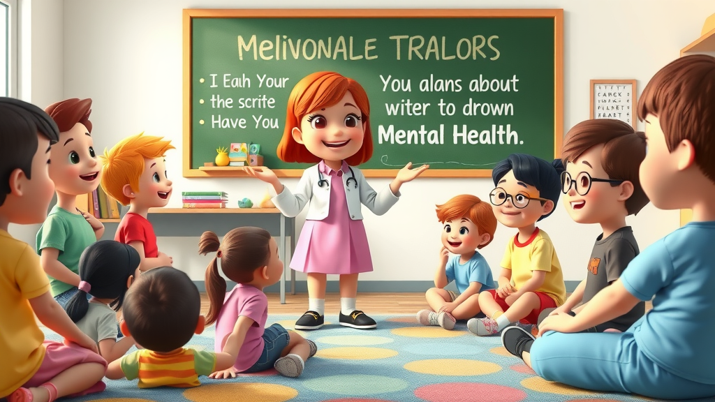 School teacher teaching children about mental health to reduce stigma