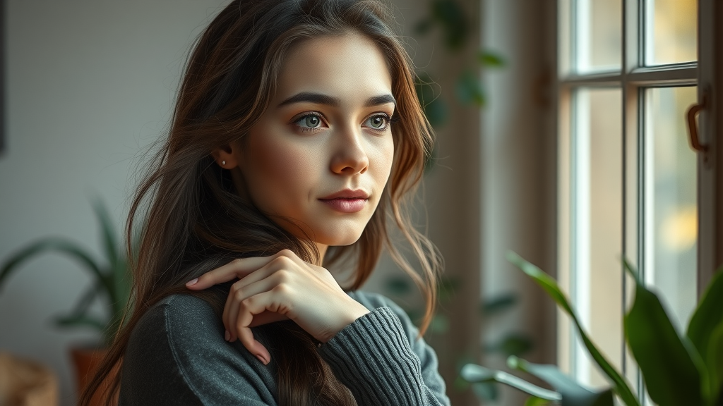 emotional resilience thoughtful young woman mental health window