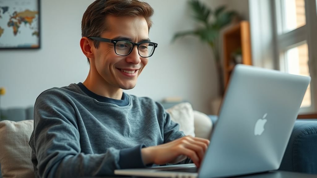 focused person searching chronic illness support group resources online, hopeful and proactive