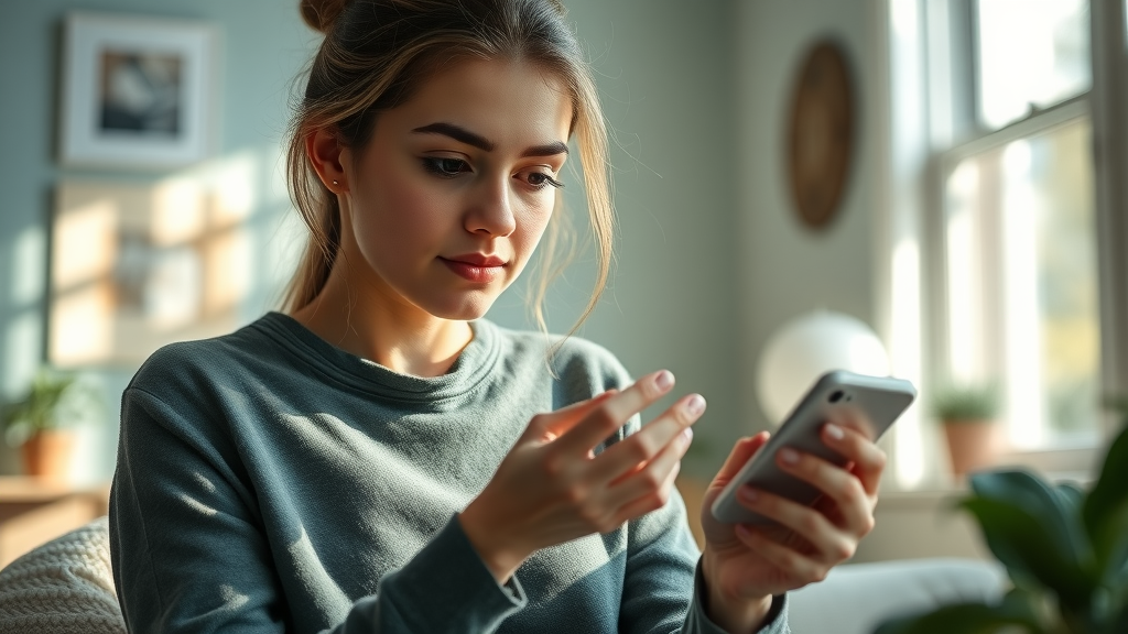 self-care strategies progress tracking with digital app woman home office