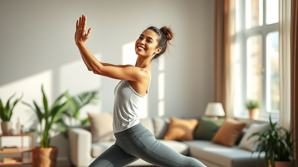 dynamic healthy woman practicing yoga, representing physical health and holistic wellness approaches