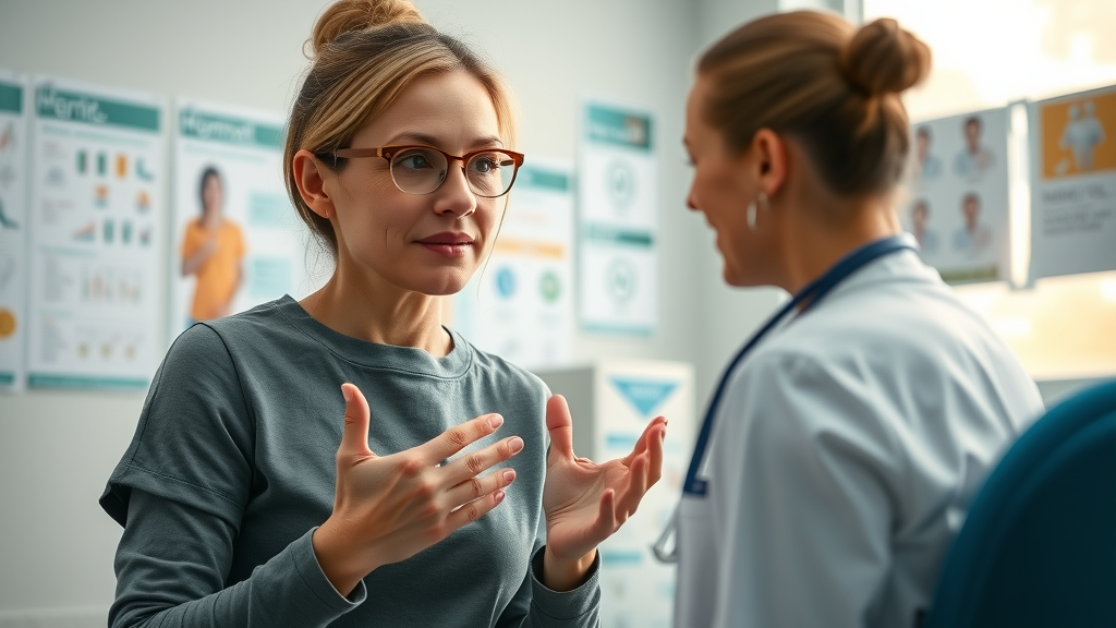 female patient discussing chronic disease management program with healthcare coach