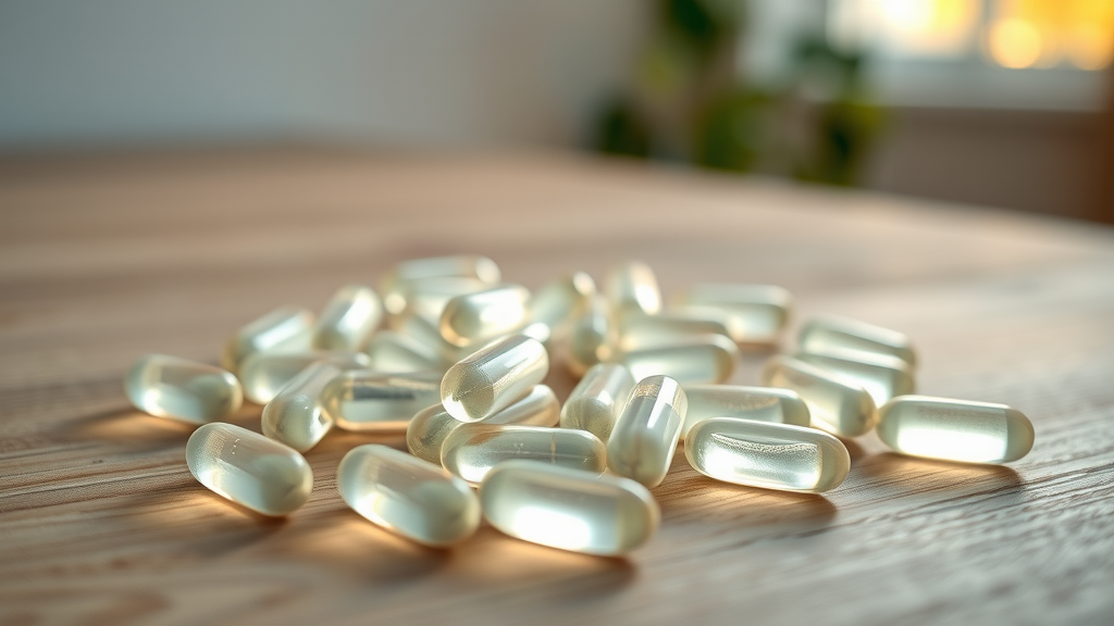magnesium glycinate capsules in soft ambient lighting