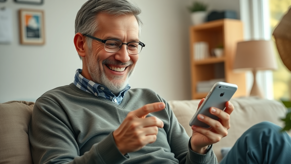 middle-aged patient using health tracking app for patient education with chronic illness