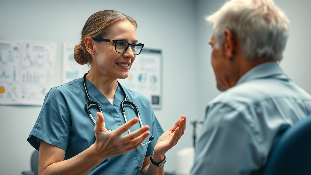 Healthcare provider explaining preventive care strategies to a patient