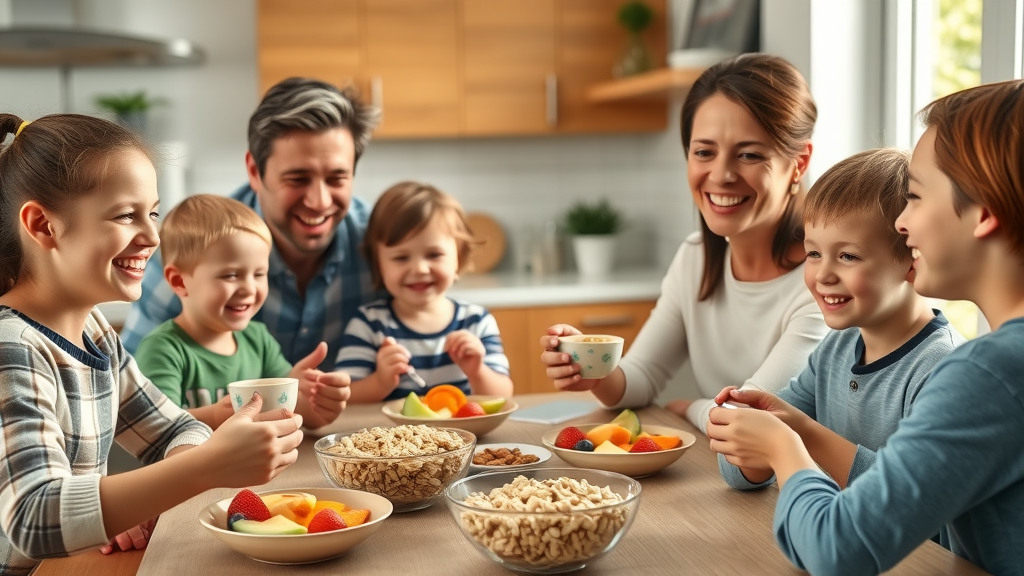 wellness care childhood family healthy breakfast