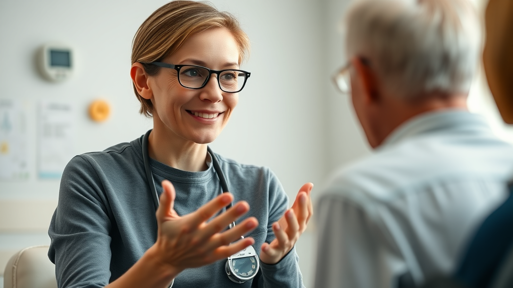 chronic illness patient advocacy inspiring chronic illness patient advocate confident empathetic hospital consultation room