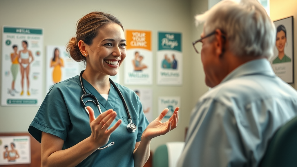 Attentive local health professional provides personalized guidance to a patient