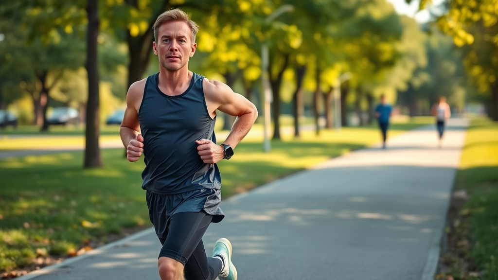 emotional well-being active adult jogging outdoors for stress reduction