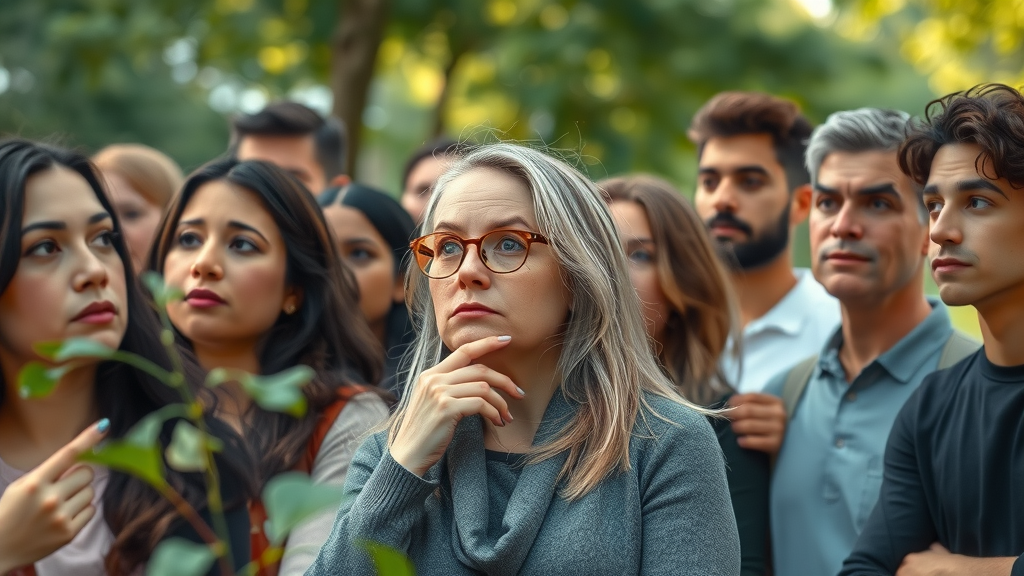 mental health through life stages diverse group thoughtful expressions urban park