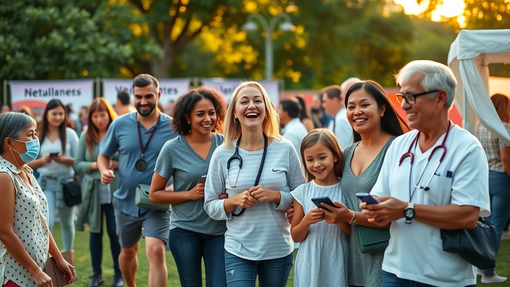 Local health experts leading public health event with community participation