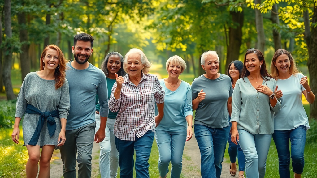 wellness by life stage group walk park vibrant all ages
