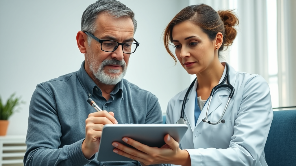 patient and doctor collaborating on personalized treatment plan for chronic illness, consultation scene