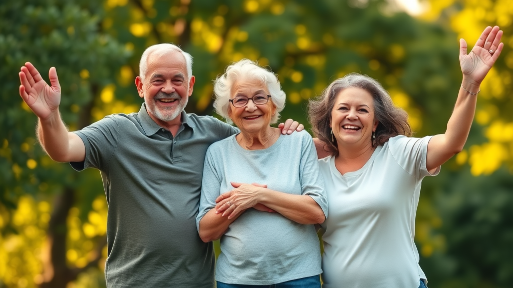 multi-generational family outdoors, celebrating health after screenings, triangle family doctor advice